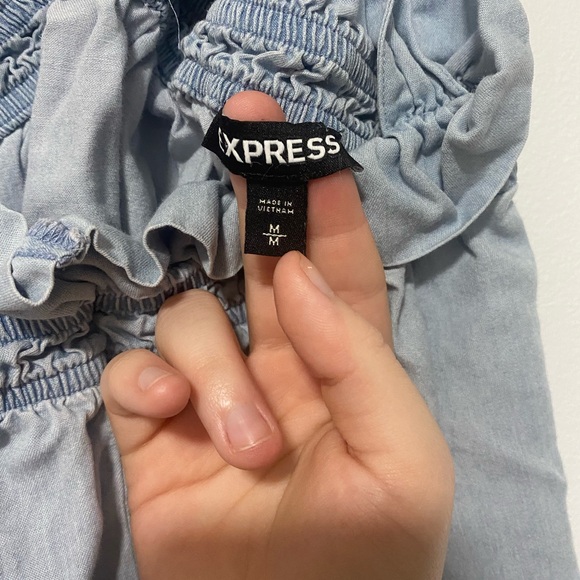 Women’s Express Blue Blouse Medium - Picture 3 of 7